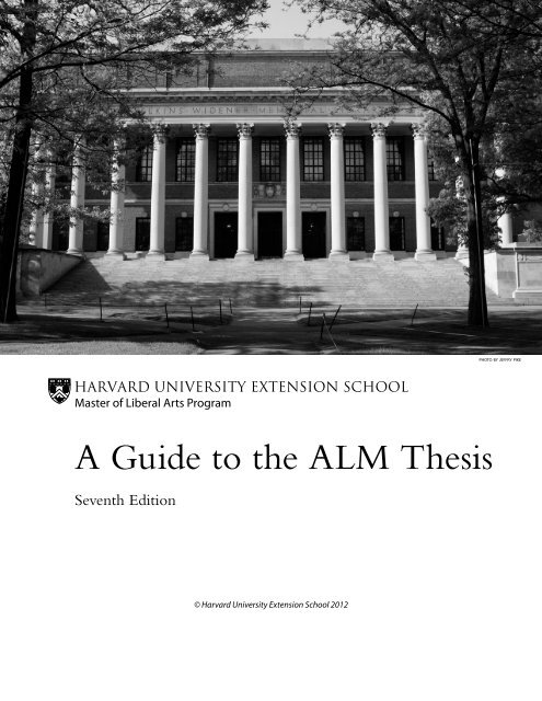 A Guide to the ALM Thesis - iSites - Harvard University