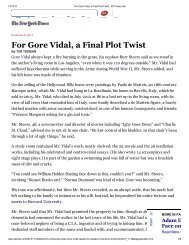 For Gore Vidal, a Final Plot Twist - iSites - Harvard University