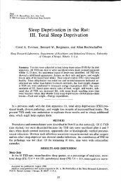 Sleep Deprivation in the Rat: III. Total Sleep Deprivation - iSites
