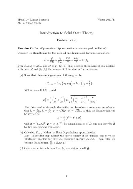 Introduction to Solid State Theory