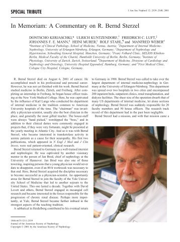 In Memoriam: A Commentary on R. Bernd Sterzel - Journal of the ...