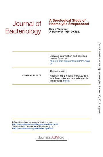 A SEROLOGICAL STUDY OF HAEMOLYTIC STREPTOCOCCI We ...