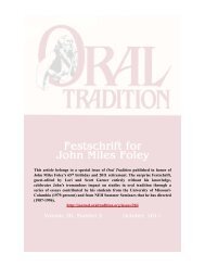 Garner and Miller - Oral Tradition Journal