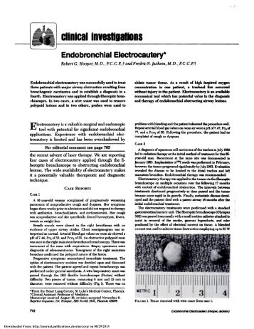 clinicalinvestigations Endobronchial Electrocautery - Chest