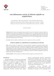 Anti-inflammatory activity of Anthemis aciphylla var ... - Tübitak