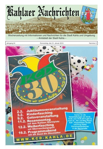 Kahlaer Nachrichten - Ausgabe Nr. 2 - 31. Januar 2013