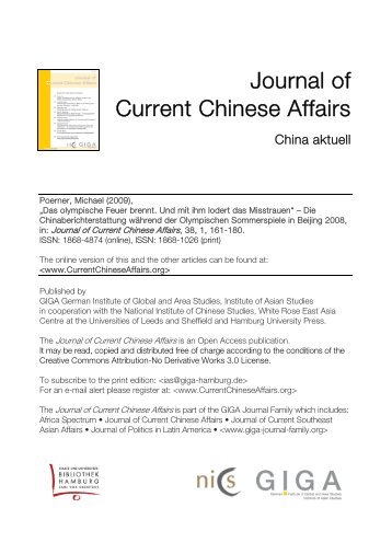 Journal of Current Chinese Affairs