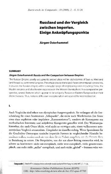 Russland und der Vergleich zwischen Imperien : einige ... - KOPS