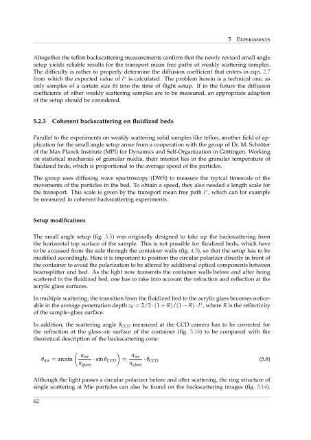 Coherent Backscattering from Multiple Scattering Systems - KOPS ...