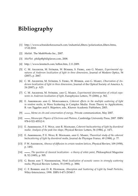 Coherent Backscattering from Multiple Scattering Systems - KOPS ...