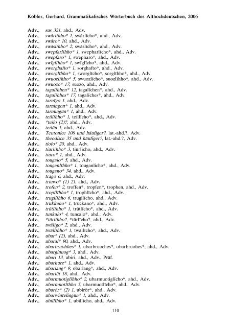 grammatik - althochdeutsch - Koeblergerhard.de