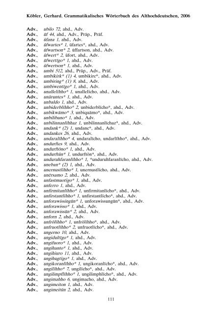 grammatik - althochdeutsch - Koeblergerhard.de