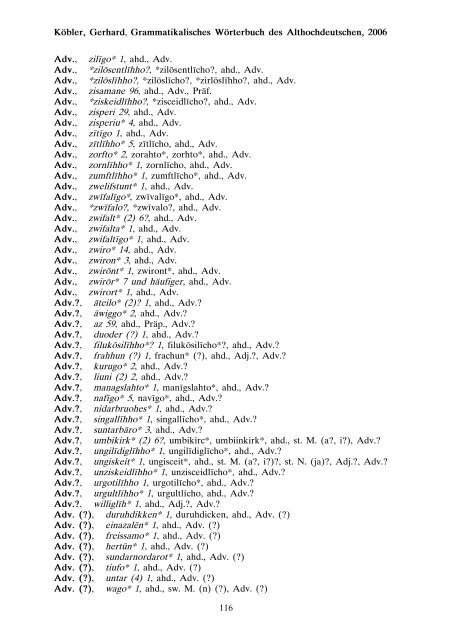 grammatik - althochdeutsch - Koeblergerhard.de