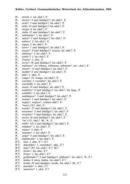 grammatik - althochdeutsch - Koeblergerhard.de