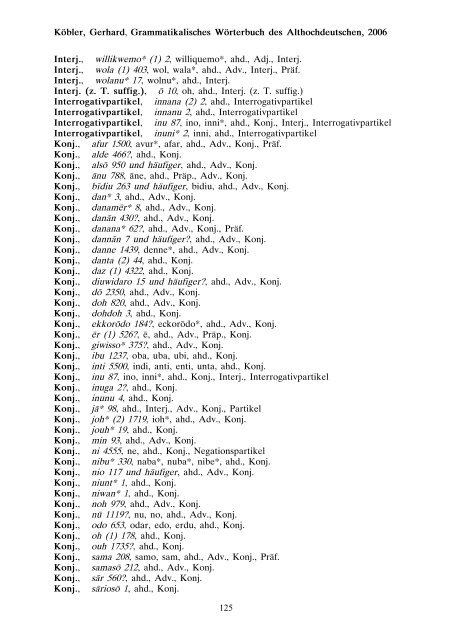 grammatik - althochdeutsch - Koeblergerhard.de