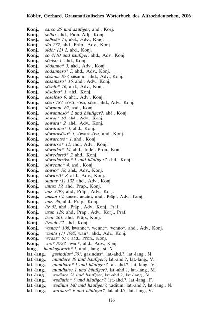 grammatik - althochdeutsch - Koeblergerhard.de