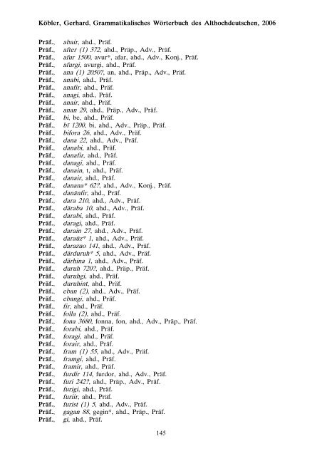 grammatik - althochdeutsch - Koeblergerhard.de