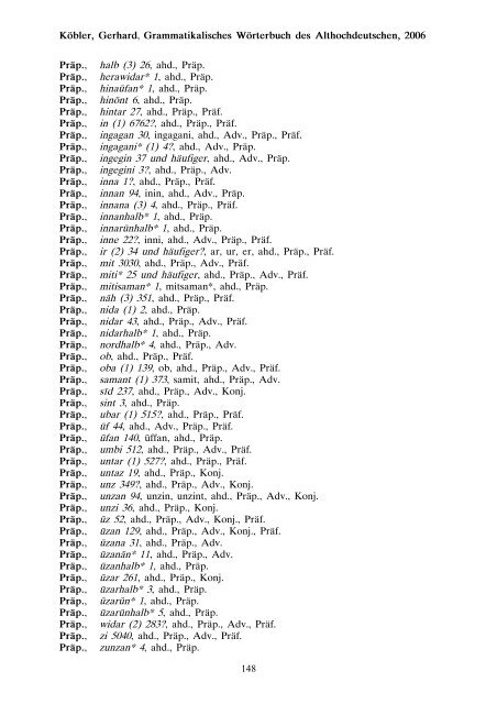 grammatik - althochdeutsch - Koeblergerhard.de