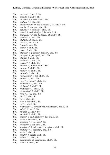 grammatik - althochdeutsch - Koeblergerhard.de