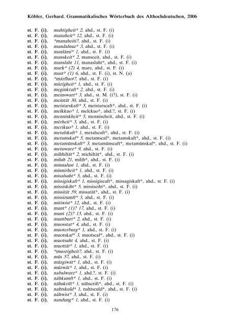 grammatik - althochdeutsch - Koeblergerhard.de