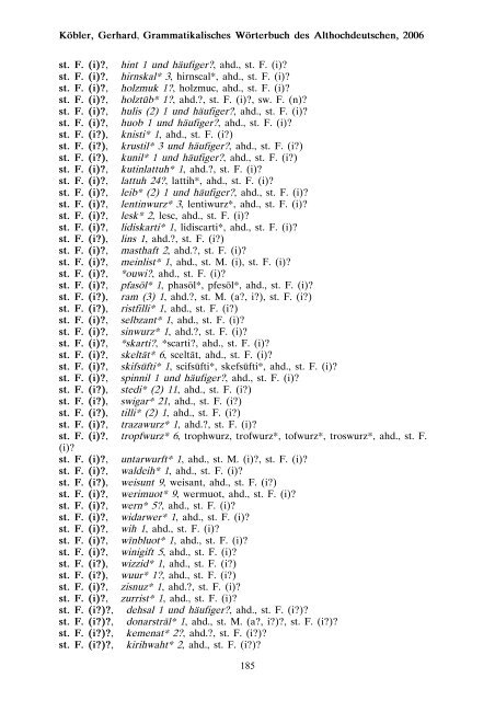 grammatik - althochdeutsch - Koeblergerhard.de
