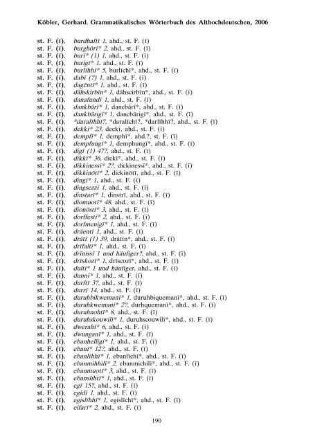 grammatik - althochdeutsch - Koeblergerhard.de