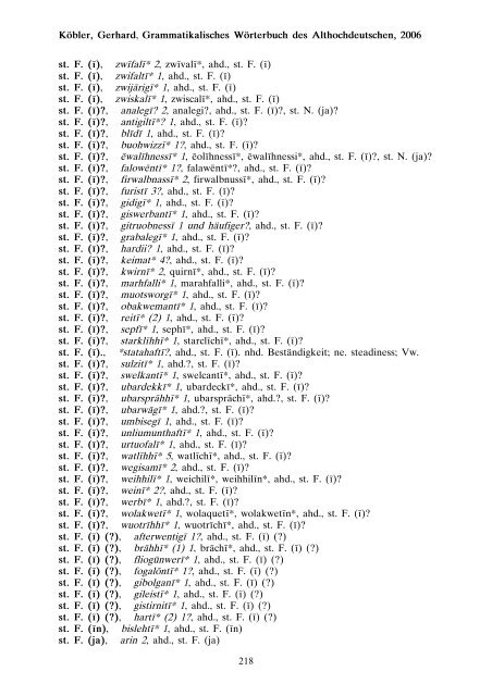 grammatik - althochdeutsch - Koeblergerhard.de