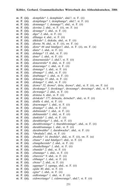 grammatik - althochdeutsch - Koeblergerhard.de