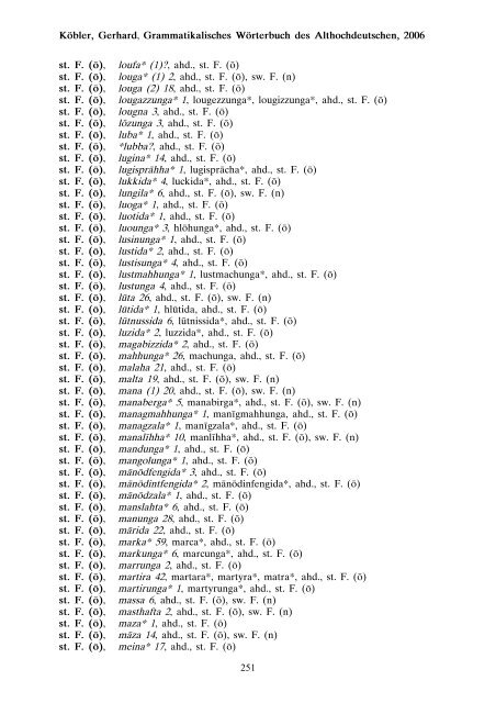 grammatik - althochdeutsch - Koeblergerhard.de