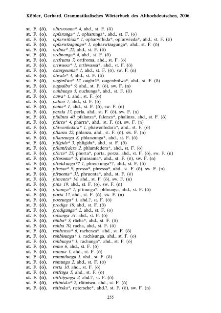 grammatik - althochdeutsch - Koeblergerhard.de