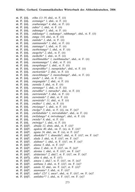 grammatik - althochdeutsch - Koeblergerhard.de