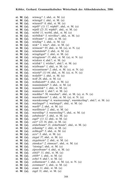 grammatik - althochdeutsch - Koeblergerhard.de