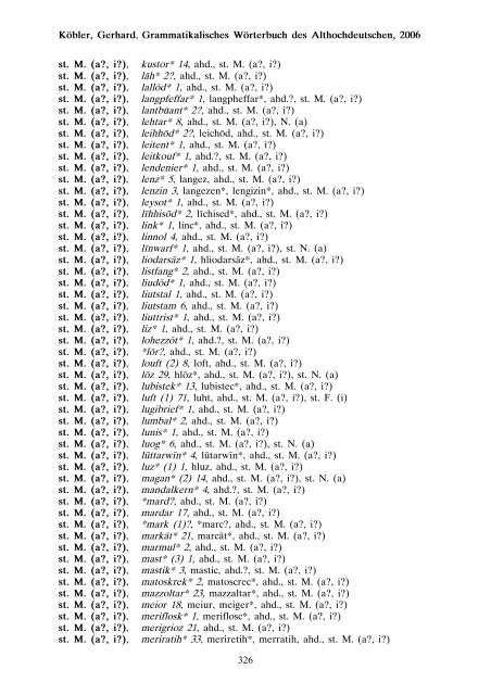 grammatik - althochdeutsch - Koeblergerhard.de