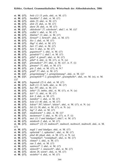 grammatik - althochdeutsch - Koeblergerhard.de