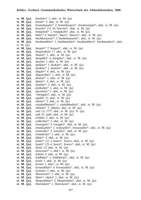 grammatik - althochdeutsch - Koeblergerhard.de