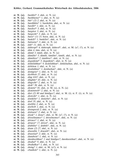 grammatik - althochdeutsch - Koeblergerhard.de