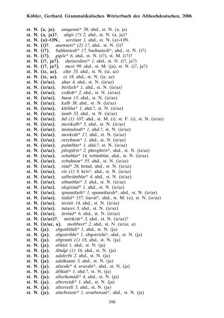 grammatik - althochdeutsch - Koeblergerhard.de