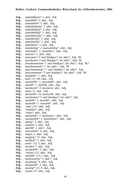 grammatik - althochdeutsch - Koeblergerhard.de