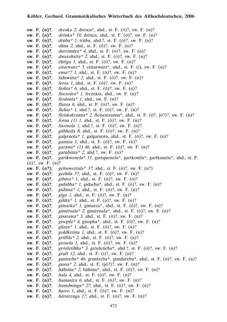 grammatik - althochdeutsch - Koeblergerhard.de