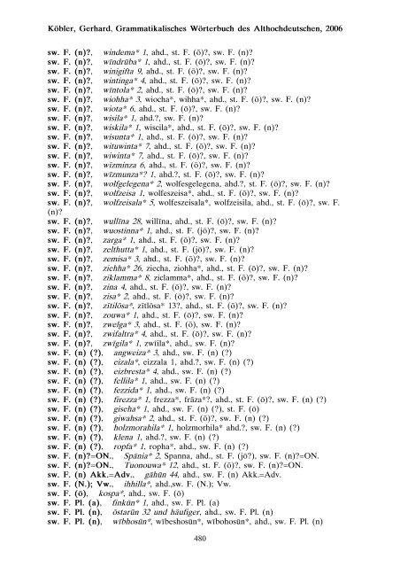 grammatik - althochdeutsch - Koeblergerhard.de