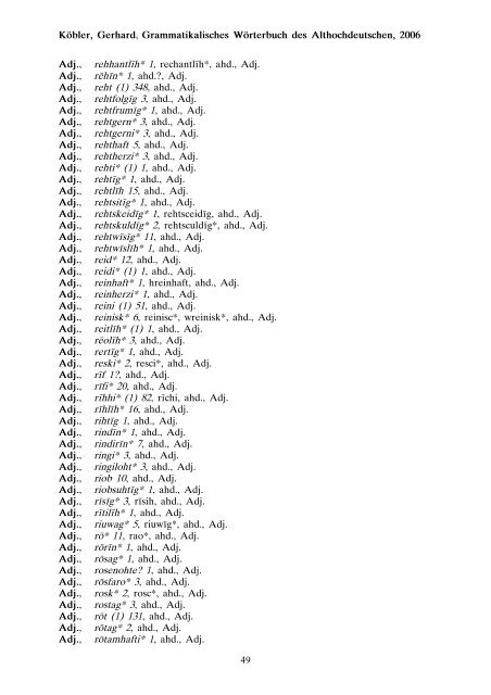 grammatik - althochdeutsch - Koeblergerhard.de