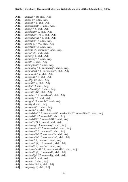 grammatik - althochdeutsch - Koeblergerhard.de