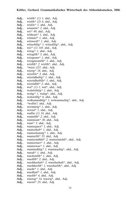 grammatik - althochdeutsch - Koeblergerhard.de