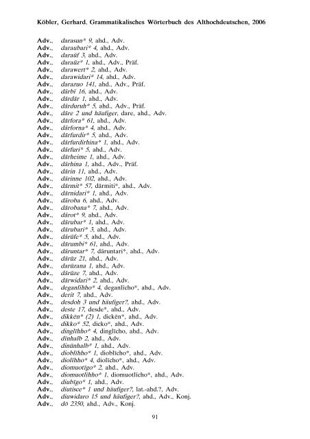 grammatik - althochdeutsch - Koeblergerhard.de