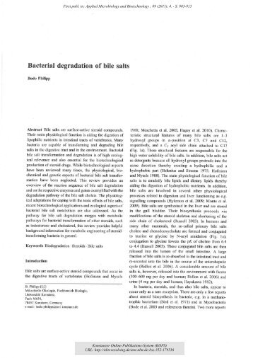 Bacterial degradation of bile salts - KOPS