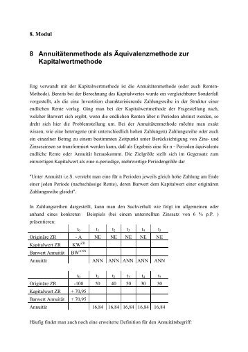 Annuitäten - Methode