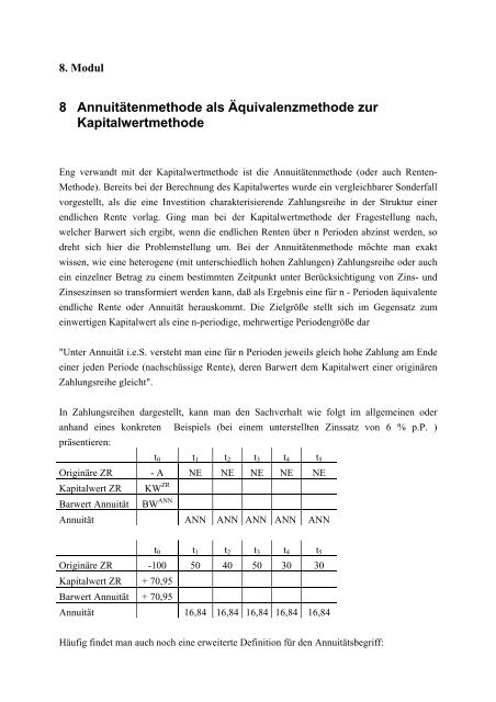 Annuitäten - Methode