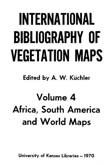 international bibliography of vegetation maps - KU ScholarWorks ...