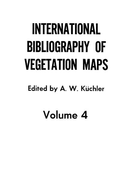 international bibliography of vegetation maps - KU ScholarWorks ...