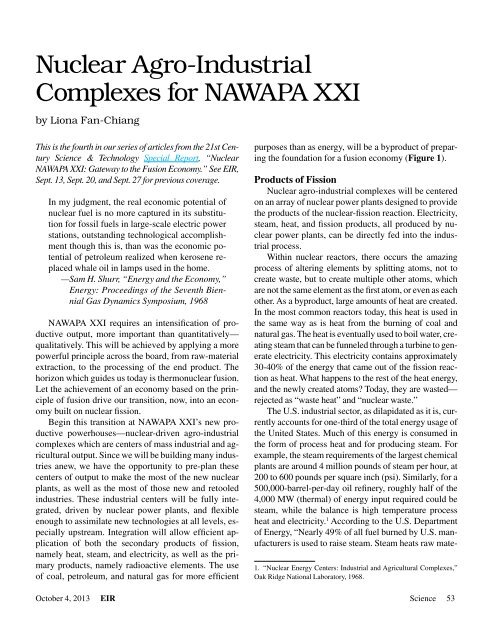 Nuclear Agro-Industrial Complexes for NAWAPA XXI
